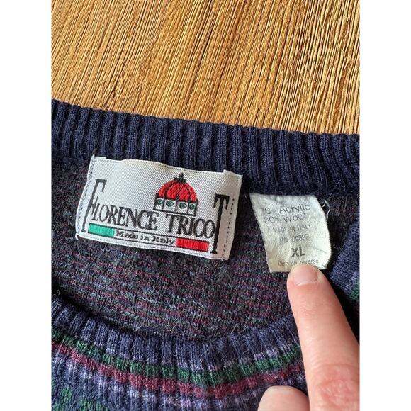 Florence Tricot Vtg 90's Wool Blend Sweater Size XLarge - Picture 2 of 6